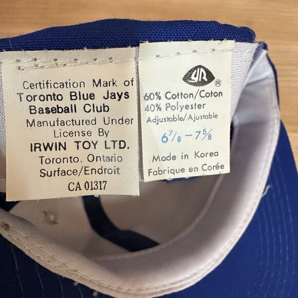 VTG Toronto Blue Jays Irwin Toys Snapback SMALL Baseball Hat Patch Logo 1980/90 - Picture 6 of 6